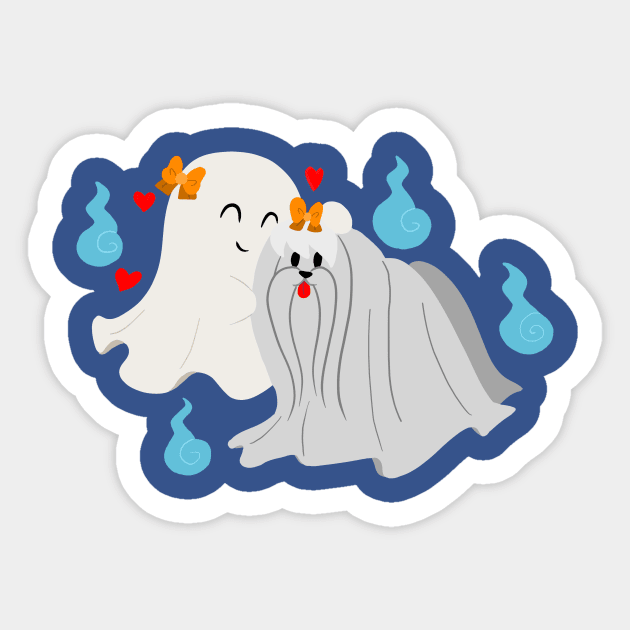 Ghost Maltese Sticker by saradaboru
